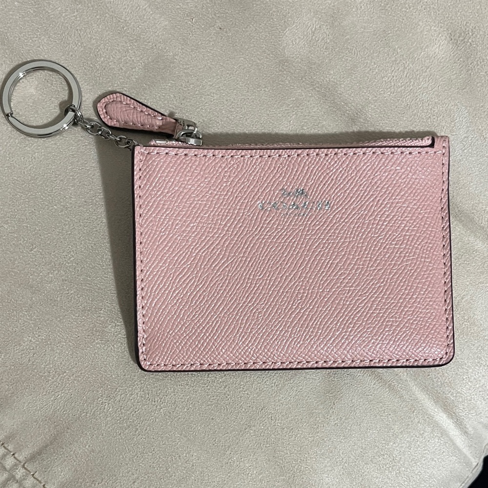 Coach Blush Leather Keychain Card Holder